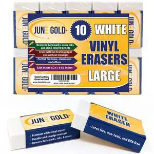 10 Large White Vinyl Erasers 10 Large White Vinyl Erasers