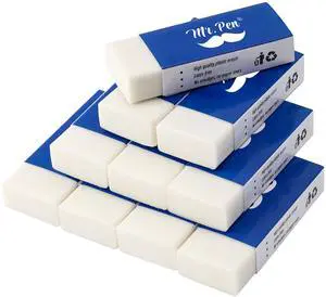 White Pencil Eraser, 10 Pack White Pencil Eraser, 10 Pack