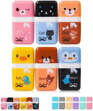 Eraser with Cover and Roller, 6 Pack, Animal Theme Eraser with Cover and Roller, 6 Pack, Animal Theme