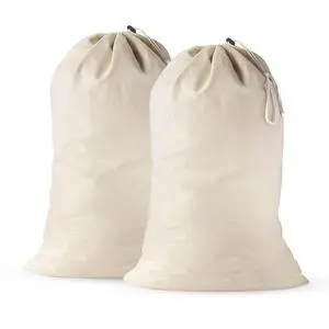 Large Cotton Laundry Bags 24x36 Inch with Drawstring, Heavy Duty Travel Organizer for Hamper, Basket, Camp Beige (2 Pack) Large Cotton Laundry Bags 24x36 Inch with Drawstring, Heavy Duty Travel Organizer for Hamper, Basket, Camp Beige (2 Pack)