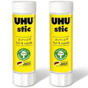 Stic Glue Stick - Strong and Fast, Solvent Free Adhesive - Clear Application - 40g - Pack of 2 Stic Glue Stick - Strong and Fast, Solvent Free Adhesive - Clear Application - 40g - Pack of 2