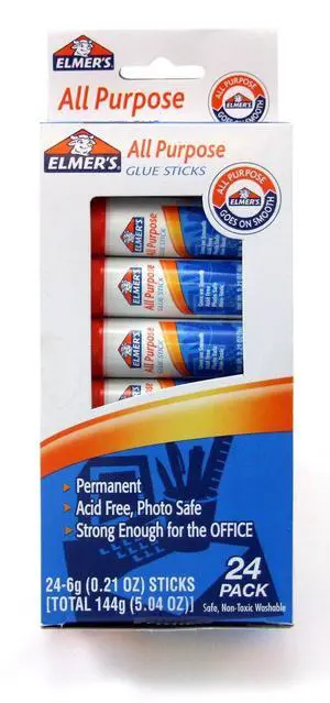 All-Purpose Glue Sticks, 0.21 oz Each, 24 Sticks per Pack (E553) , White All-Purpose Glue Sticks, 0.21 oz Each, 24 Sticks per Pack (E553) , White
