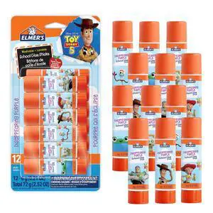 Glue Sticks Featuring Toy Story Characters, Disappearing Purple Glue Sticks, 6 Grams, 12 Count Glue Sticks Featuring Toy Story Characters, Disappearing Purple Glue Sticks, 6 Grams, 12 Count