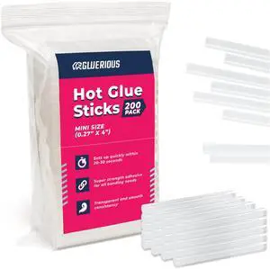 Mini Hot Glue Gun Sticks, 200 Pack - 4" Length, 0.27" Diameter for Small Glue Guns - Bulk Clear Glue Sticks for Crafts, Wreaths, Home Decor, School Projects and Repairs Mini Hot Glue Gun Sticks, 200 Pack - 4" Length, 0.27" Diameter for Small Glue Guns - Bulk Clear Glue Sticks for Crafts, Wreaths, Home Decor, School Projects and Repairs