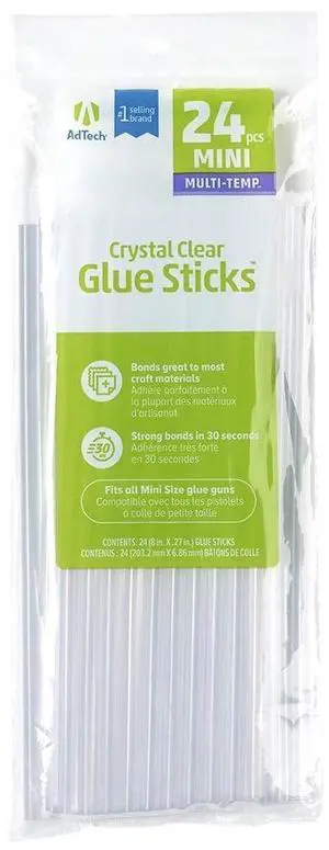 8" Mini Hot Glue Stick-24pk, Part# W220-3824 8" Mini Hot Glue Stick-24pk, Part# W220-3824