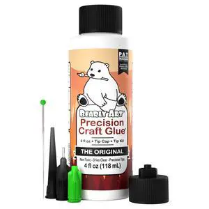 Precision Craft Glue - The Original - 4fl oz - Tip Kit Included - Dries Clear - Metal Tip - Wrinkle Resistant - Flexible and Crack Resistant - Strong Hold Adhesive - Made in USA Precision Craft Glue - The Original - 4fl oz - Tip Kit Included - Dries Clear - Metal Tip - Wrinkle Resistant - Flexible and Crack Resistant - Strong Hold Adhesive - Made in USA