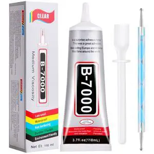 110 ml B7000 Adhesive for Crafts, Clear Glue with Spreaders and Dotting Pen Tool, Multipurpose for Rhinestones, Fabric, DIY, Makeup, Shoes, Jewelry Making, Nail Art 110 ml B7000 Adhesive for Crafts, Clear Glue with Spreaders and Dotting Pen Tool, Multipurpose for Rhinestones, Fabric, DIY, Makeup, Shoes, Jewelry Making, Nail Art