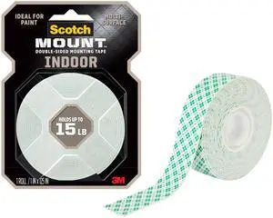 Indoor Double-Sided Mounting Tape, White, 1 Roll Indoor Double-Sided Mounting Tape, White, 1 Roll