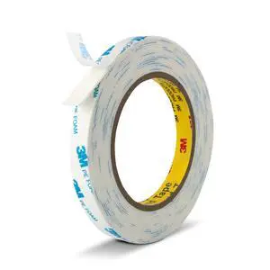 3M Double Sided Tape, 1/2" x 18Ft Foam Tape, 1600T, White 3M Double Sided Tape, 1/2" x 18Ft Foam Tape, 1600T, White