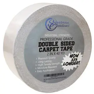 Strongest Double Sided Carpet Tape, 2 Inch by 40 Yard, 120 feet! 2X More! 5 Stars Professional Grade, Industrial Strength, Heavy Duty Rug and Carpet Underlayment Adhesive Strongest Double Sided Carpet Tape, 2 Inch by 40 Yard, 120 feet! 2X More! 5 Stars Professional Grade, Industrial Strength, Heavy Duty Rug and Carpet Underlayment Adhesive