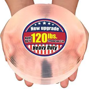 Extra Large 1.2" x 240" Super Heavy Duty Double Sided Mounting Tape, Clear & Tough Nano Strong Adhesive Tape Extra Large 1.2" x 240" Super Heavy Duty Double Sided Mounting Tape, Clear & Tough Nano Strong Adhesive Tape