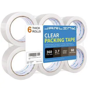 Clear Packing Tape (6 Rolls), Heavy Duty Packaging Tape for Shipping Packaging Moving Sealing, 2.7mil Thick, 1.88 inches Wide, 60 Yards Per Roll, 360 Total Yards Clear Packing Tape (6 Rolls), Heavy Duty Packaging Tape for Shipping Packaging Moving Sealing, 2.7mil Thick, 1.88 inches Wide, 60 Yards Per Roll, 360 Total Yards