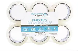 6 Pack Clear Packing Tape, 1.88" x 60 yd, 2.7mil 6 Pack Clear Packing Tape, 1.88" x 60 yd, 2.7mil