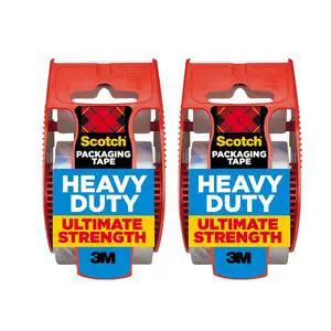 Heavy Duty Shipping Packaging Tape, Clear, Split-Resistant, 1.88 in x 27.7 yd per Roll (1000 inch), 2 Rolls, 2 Dispensers (2000 inches Total) Heavy Duty Shipping Packaging Tape, Clear, Split-Resistant, 1.88 in x 27.7 yd per Roll (1000 inch), 2 Rolls, 2 Dispensers (2000 inches Total)