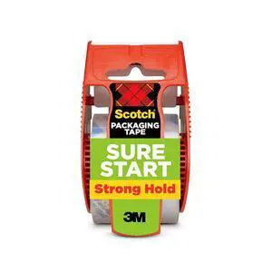 Scotch Brand Sure Start Shipping Packaging Tape with Dispenser, 2 Inches x 800 Inches (145), Clear Scotch Brand Sure Start Shipping Packaging Tape with Dispenser, 2 Inches x 800 Inches (145), Clear
