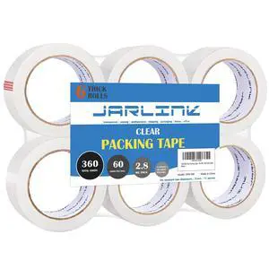 6 Rolls Clear Packing Tape, Heavy Duty Packaging Tape 6 Rolls Clear Packing Tape, Heavy Duty Packaging Tape
