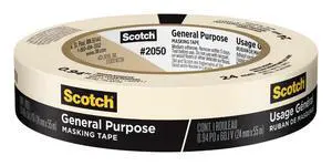 General Purpose Masking Tape, 1 Inch Wide, 1 Roll, 2050 General Purpose Masking Tape, 1 Inch Wide, 1 Roll, 2050