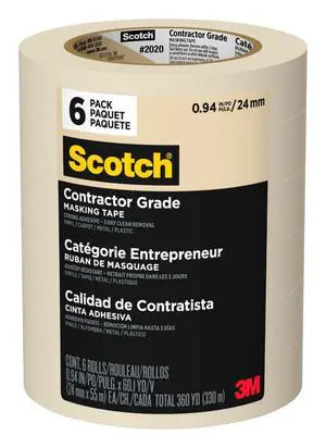 Contractor Grade Masking Tape 1 Inch Wide, 6 Rolls Contractor Grade Masking Tape 1 Inch Wide, 6 Rolls