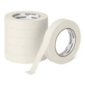 Masking Tape, Hand-Tearable Painters Tape, Rubber Adhesive, 0.94 Inch x 60 Yard, Beige, 6 Rolls Masking Tape, Hand-Tearable Painters Tape, Rubber Adhesive, 0.94 Inch x 60 Yard, Beige, 6 Rolls