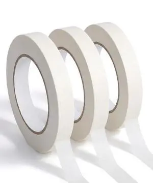 Masking Tape, 0.6 inch, 3 Pack, 3 x 55 Yards, Beige Masking Tape, 0.6 inch, 3 Pack, 3 x 55 Yards, Beige
