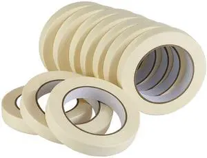 Masking Tape 10 Pack General Purpose Beige White Color, 0.75 inch x 55 Yards x 10 Rolls (550 Total Yards), for Painting, Home, Office, School Stationery, Arts, Crafts etc. (3004) Masking Tape 10 Pack General Purpose Beige White Color, 0.75 inch x 55 Yards x 10 Rolls (550 Total Yards), for Painting, Home, Office, School Stationery, Arts, Crafts etc. (3004)