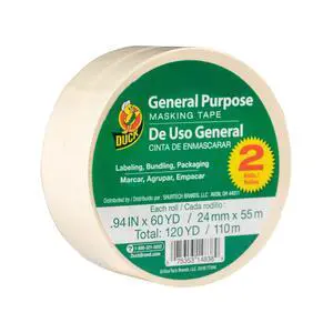 Brand General Purpose Masking Tape 1 in. Wide (0.94 in x 60 yd), Strong Adhesion for Everyday Use, Beige, 2 Roll Pack (241577) Brand General Purpose Masking Tape 1 in. Wide (0.94 in x 60 yd), Strong Adhesion for Everyday Use, Beige, 2 Roll Pack (241577)