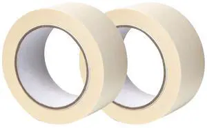 Masking Tape, 2 Pack, 2 inches x 55 Yards (164 ft), General Purpose Beige Multi-Surface Tape for Painting, Labeling and Craft, 2 Rolls Masking Tape, 2 Pack, 2 inches x 55 Yards (164 ft), General Purpose Beige Multi-Surface Tape for Painting, Labeling and Craft, 2 Rolls