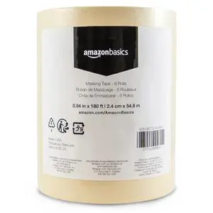 Masking Tape for Light Duty Applications, Labeling, Easy Removal, Tears by Hand, 0.94" x 180', Beige, 6 Rolls Masking Tape for Light Duty Applications, Labeling, Easy Removal, Tears by Hand, 0.94" x 180', Beige, 6 Rolls