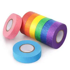 8 Rolls Colored Masking Tape Rainbow Painters Tape, 0.6 Inch x 16 Yard 8 Rolls Colored Masking Tape Rainbow Painters Tape, 0.6 Inch x 16 Yard