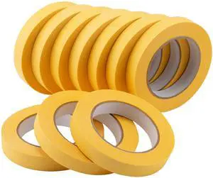 10-Pack Automotive Refinish Masking Tape Yellow 18mm x 55m, Cars Vehicles Auto Body Paint Tape, Automotive Painters Tape Bulk Set 0.7-inch x 60 Yards x 10 Rolls 10-Pack Automotive Refinish Masking Tape Yellow 18mm x 55m, Cars Vehicles Auto Body Paint Tape, Automotive Painters Tape Bulk Set 0.7-inch x 60 Yards x 10 Rolls