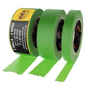 Green Automotive Masking Tape 3/4, 1-1/2, 2 Inch (0.7", 1.41", 1.88" x 55 Yards), 1 Roll Each - High-Performance, Heat Resistant - Auto Refinish Painting Car Detailing Autobody Painters Tape Green Automotive Masking Tape 3/4, 1-1/2, 2 Inch (0.7", 1.41", 1.88" x 55 Yards), 1 Roll Each - High-Performance, Heat Resistant - Auto Refinish Painting Car Detailing Autobody Painters Tape