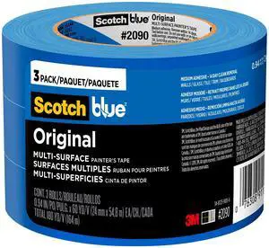 Original Multi-Surface Painters Tape, 1 Inch Wide (0.94 in. x 60 Yds), 3 Rolls, Blue, Paint Tape Protects and Removes Easily, Masking Tape for Indoor and Outdoor Use (2090-24EC3) Original Multi-Surface Painters Tape, 1 Inch Wide (0.94 in. x 60 Yds), 3 Rolls, Blue, Paint Tape Protects and Removes Easily, Masking Tape for Indoor and Outdoor Use (2090-24EC3)
