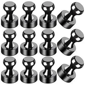 Fridge Magnets 12Pcs, Magnet for Refrigerator Whiteboard, Black Fridge Magnets 12Pcs, Magnet for Refrigerator Whiteboard, Black