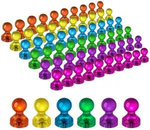 60 PCS Colorful Strong Magnetic Push Pin Magnets, Office Classroom Magnets,6 Assorted Color, Perfect to use as Kitchen Home and School, Map Magnets,Whiteboard Magnets 60 PCS Colorful Strong Magnetic Push Pin Magnets, Office Classroom Magnets,6 Assorted Color, Perfect to use as Kitchen Home and School, Map Magnets,Whiteboard Magnets