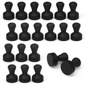 20 Pack Silicone Anti Scratch Fridge Magnets, Black 20 Pack Silicone Anti Scratch Fridge Magnets, Black