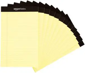 50-Sheet Narrow Ruled Lined Writing Note Pad, 5" x 8", 12-Pack, Canary, Perforated 50-Sheet Narrow Ruled Lined Writing Note Pad, 5" x 8", 12-Pack, Canary, Perforated