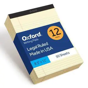 Premium Legal Pads, 12 Pack, Premium Note Pads, 50 Legal Rule 8.5" x 11" Sheets, Canary Yellow Paper with Firm Back, Professional Legal and Office Notepads Premium Legal Pads, 12 Pack, Premium Note Pads, 50 Legal Rule 8.5" x 11" Sheets, Canary Yellow Paper with Firm Back, Professional Legal and Office Notepads