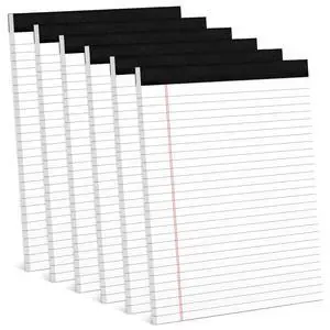 6 Pack 8.5 x 11 Legal Pads for Office Supplies Paper Pads 8.5 x 11 White Note Pads for Work Lined Writing Pads Notebook White Legal Pads Wide Ruled Notepads 30 Sheets Per Writing Pad Legal Note Pad 6 Pack 8.5 x 11 Legal Pads for Office Supplies Paper Pads 8.5 x 11 White Note Pads for Work Lined Writing Pads Notebook White Legal Pads Wide Ruled Notepads 30 Sheets Per Writing Pad Legal Note Pad