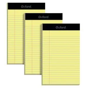 5 x 8 Inch Legal Pads, 3 Pack, Narrow Ruled on Both Sides, Canary Yellow Paper, 50 Perforated Sheets Per Writing Pad, Proudly Made in the USA (1017033) 5 x 8 Inch Legal Pads, 3 Pack, Narrow Ruled on Both Sides, Canary Yellow Paper, 50 Perforated Sheets Per Writing Pad, Proudly Made in the USA (1017033)