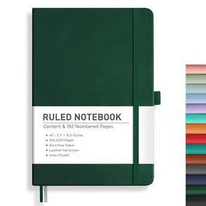 Lined Journal Notebook, 192 Numbered Pages, A5 Size (5.7'' x 8.3'') Lined Journal Notebook, 192 Numbered Pages, A5 Size (5.7'' x 8.3'')