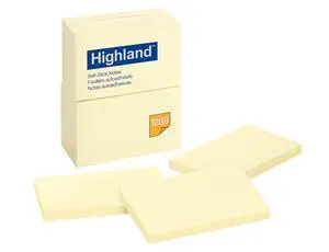 Self-Stick Notes, 3" x 5", Yellow, 100 Sheets/Pad, 12 Pads/Pack Self-Stick Notes, 3" x 5", Yellow, 100 Sheets/Pad, 12 Pads/Pack