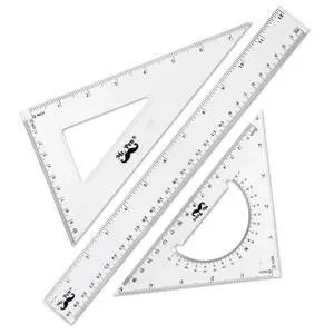 Triangle Ruler, Protractor, Math Set - 3 Pack, Square Ruler Triangle Ruler, Protractor, Math Set - 3 Pack, Square Ruler