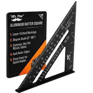 Metal Square Ruler, 7 Inch, Aluminum Rafter Square Metal Square Ruler, 7 Inch, Aluminum Rafter Square