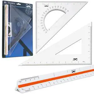 Architectural Triangular Ruler Set with 12 Inch Triangular Scale Architectural Triangular Ruler Set with 12 Inch Triangular Scale