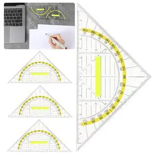 4 Pcs Multifunctional Triangle Ruler with Handle, Plastic Triangle Ruler Protractor Geometry Set Transparent Set Square Drafting Ruler for Architectors Designers Engineers Drawing Tools 4 Pcs Multifunctional Triangle Ruler with Handle, Plastic Triangle Ruler Protractor Geometry Set Transparent Set Square Drafting Ruler for Architectors Designers Engineers Drawing Tools