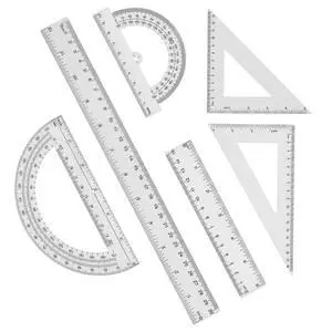 Plastic Clear Ruler Math Set-4 12 Inch 6 Inch Transparent Straight Ruler, 30/60 and 45/90 Triangle Ruler Geometry Math Transparent Ruler Measuring Tool for School Office Home Teachers Kids Supplies Plastic Clear Ruler Math Set-4 12 Inch 6 Inch Transparent Straight Ruler, 30/60 and 45/90 Triangle Ruler Geometry Math Transparent Ruler Measuring Tool for School Office Home Teachers Kids Supplies