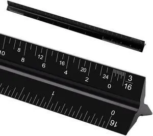 12" Architectural Scale Ruler, Aluminum Scale, Triangular Ruler, Scale Ruler for Blueprint Imperial Measurements for Architects Engineering Artists, Draftsman Drawing, Laser-Etched Markings.(Black) 12" Architectural Scale Ruler, Aluminum Scale, Triangular Ruler, Scale Ruler for Blueprint Imperial Measurements for Architects Engineering Artists, Draftsman Drawing, Laser-Etched Markings.(Black)