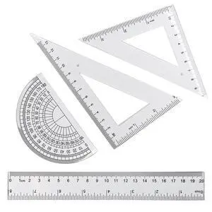 4 Pcs Math Geometry Set, Transparent Plastic Geometry Kit Includes Protractor, Straight Ruler, Triangle Ruler, Clear Measuring Tools, Drafting Ruler for School and Office Supplies 4 Pcs Math Geometry Set, Transparent Plastic Geometry Kit Includes Protractor, Straight Ruler, Triangle Ruler, Clear Measuring Tools, Drafting Ruler for School and Office Supplies