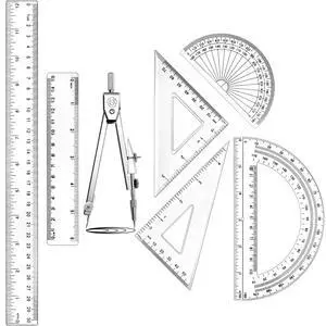 7Piece Geometry Set with Drawing Compass, 6 & 4 Inch Protractors, Triangle Rulers and Straight Rulers, Transparent Math Drafting Supplies for Back to School, Students and Office Use(Clear) 7Piece Geometry Set with Drawing Compass, 6 & 4 Inch Protractors, Triangle Rulers and Straight Rulers, Transparent Math Drafting Supplies for Back to School, Students and Office Use(Clear)