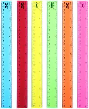 Plastic Rulers, 12 Inch, 6 Pack, Assorted Colors Plastic Rulers, 12 Inch, 6 Pack, Assorted Colors